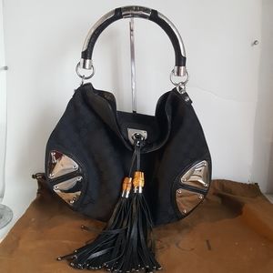 Gucci Indy Monogram Canvas & Leather Hobo Bag